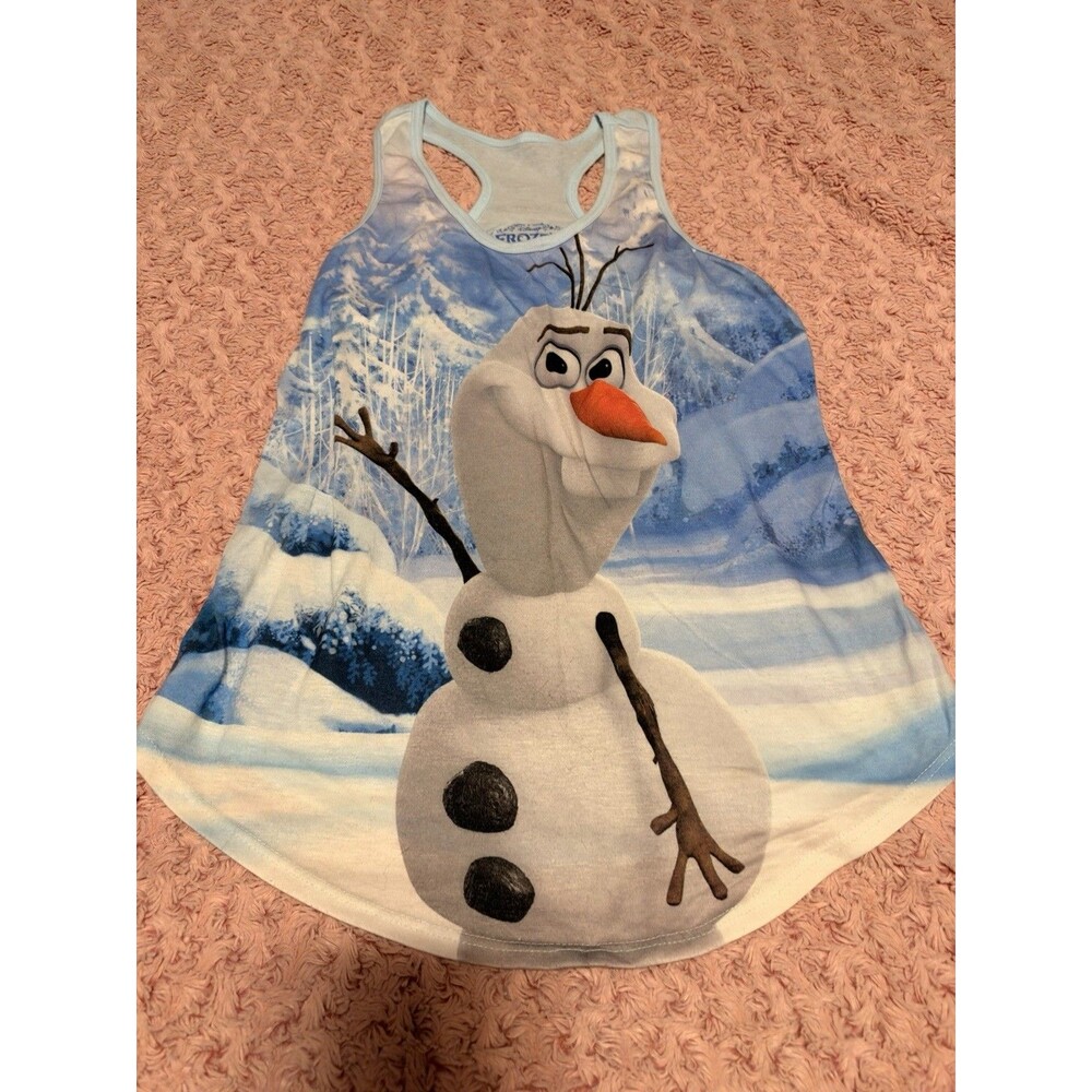 Disney Frozen Olaf Junior's Size Small Sublimated Tank Top Shirt Adult Hot Topic